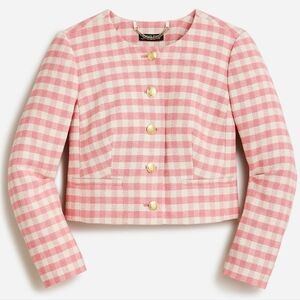 NWT J.Crew Louisa Lady Jacket in Gingham Terry Tweed
